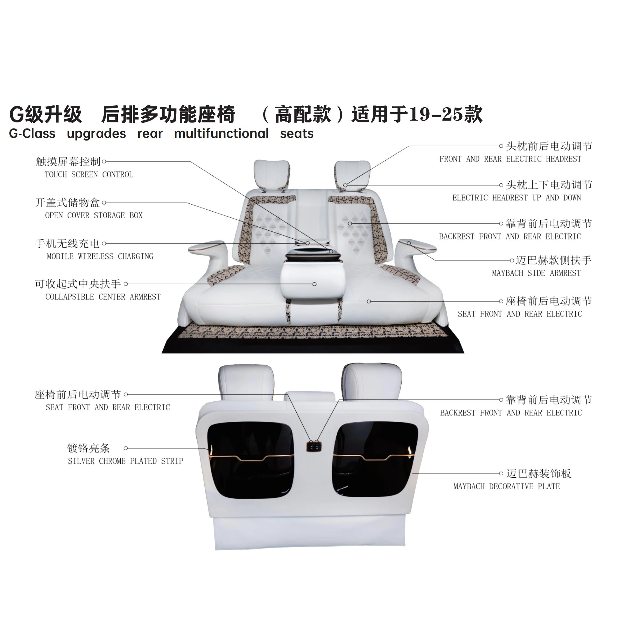 Multifunctional Rear Seats for Benz G-Class - Adjustable, Ventilated & Massaging Upgrade.C