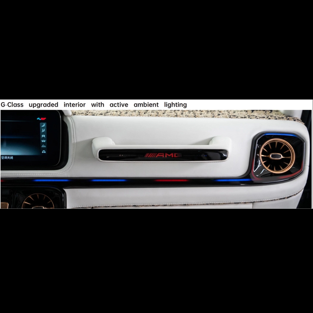 Interior Active Ambient Lighting Upgrade Kit - 8-Piece Carbon Fiber & Black Piano Finish for Benz G-Class.C