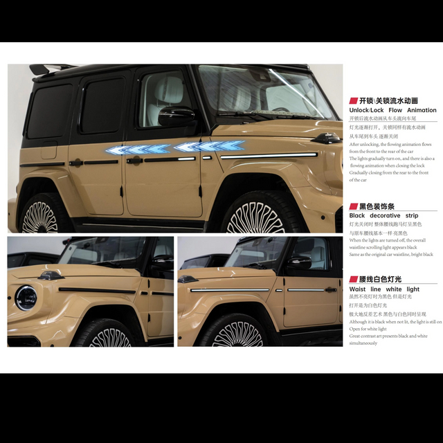 Upgraded Exterior Waistline Scrolling Lights - 2nd Gen with Smooth Animation & Easy Install for Benz G-Class.Selena