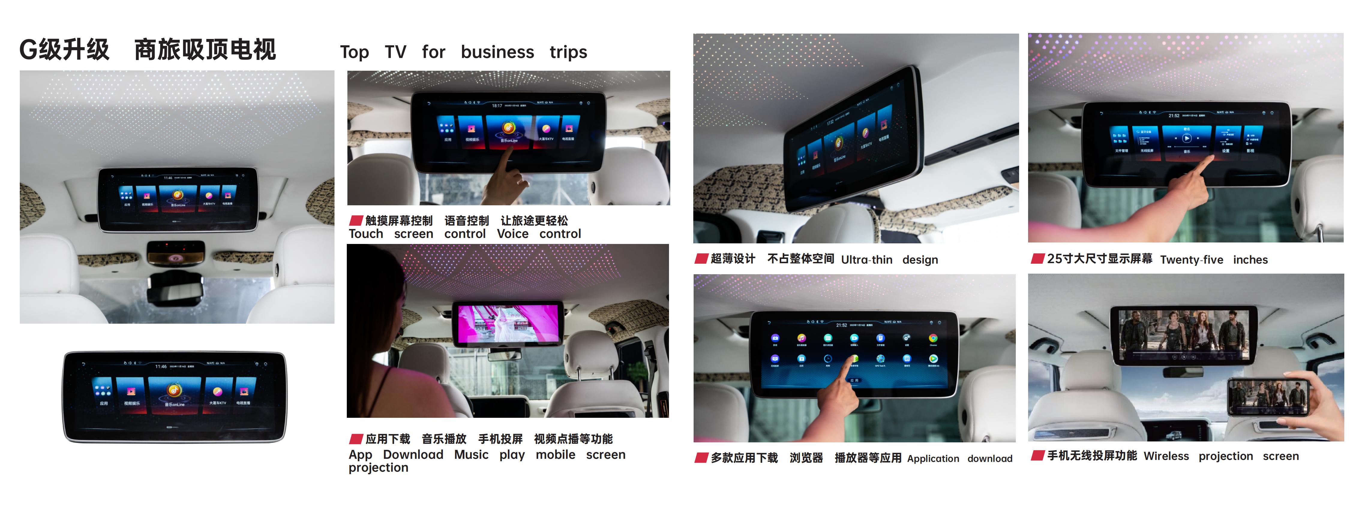 Multifunction In-Car Overhead TV